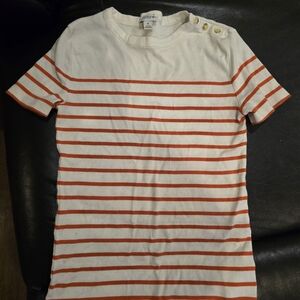 J.Crew Nautical Stripe Tee with Shoulder Buttons